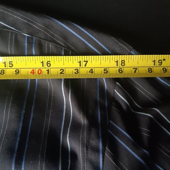 Banana Republic SZ 15.5 French Cuff Cotton Men's Black Striped Button Up Shirt - Picture 14 of 16